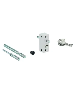 Verrou à tige pour fenêtre et baie coulissante, blanc, 2 clés - THIRARD