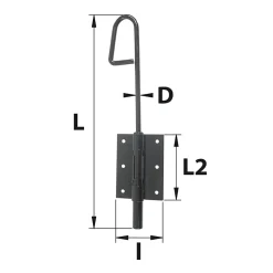 Verrou baïonnette ø12 mm L. 200 mm acier noir Afbat