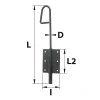 Verrou baïonnette ø16 mm L. 500 mm acier noir Afbat