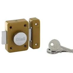 Verrou bouton et cylindre Ø21 x 40 mm coffre embouti 50 x 70 mm