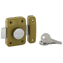 Verrou bouton et cylindre Ø21 x 45 mm coffre embouti 55 x 80 mm