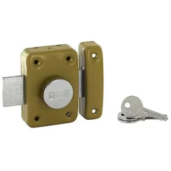 Verrou bouton et cylindre Ø21 x 35 mm coffre embouti 55 x 80 mm