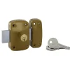 Verrou bouton et double cylindre Ø21 x 45 mm coffre embouti 90 x 60 mm