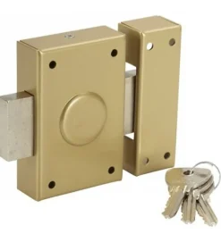 Verrou Bricard pour porte de cave Cylindre 1 entrée extérieure 35 mm 3 clés crantées