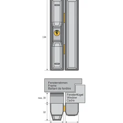 Verrou de fenêtre Abus blanc avec étrier