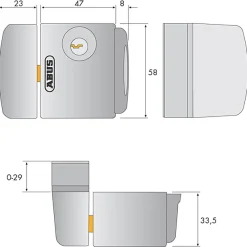 Verrou de fenêtre Abus blanc avec gâche