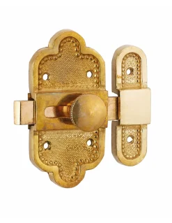 Verrou de meuble Louis XVI, 40x80mm, laiton patiné - THIRARD