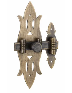 Verrou de meuble Rustique, 40x130mm, laiton patiné - THIRARD
