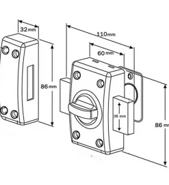 Verrou de porte à bouton 45 mm avec Cylindre supplémentaire 30x30 mm 4 clés uniques