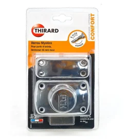 Verrou de porte haute sécurité à bouton 45 mm Mystere chromé THIRARD