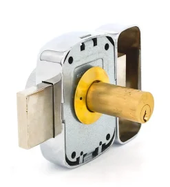 Verrou de porte haute sécurité à bouton 45 mm Mystere chromé THIRARD