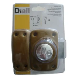 Verrou de sûreté 40 mm doré Diall + 3 clés