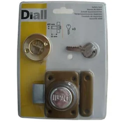 Verrou de sûreté Diall cylindre Ø.21 x L.35 mm avec 3 clés