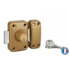 Verrou double entrée Apache pour porte d'entrée, cylindre 40mm, acier, 3 clés, époxy or - THIRARD