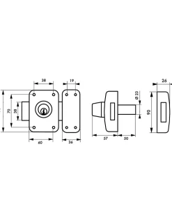 Verrou double entrée Apache pour porte d'entrée, cylindre 50mm, acier, 3 clés, époxy or - THIRARD