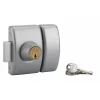 Verrou double entrée Design 5 pour porte d'entrée, cylindre 45mm, acier, 3 clés, argent - THIRARD