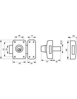 Verrou double entrée Transit 2 pour porte d'entrée, cylindre 45mm, 4 clés, époxy or - THIRARD