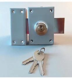 Verrou en applique double entrée pour porte principale DOM axe 45 mm 3 clés