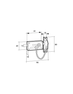 Verrou entrebailleur pour porte d'entrée, chaîne en acier, 81mm - THIRARD