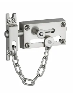 Verrou entrebailleur pour porte d'entrée, chaîne en acier, 81mm - THIRARD