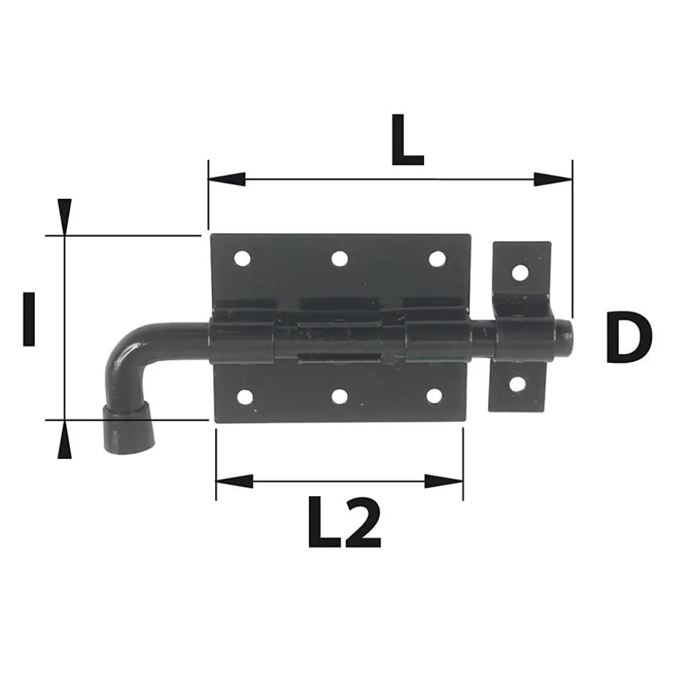Verrou pistolet + gâche Ø16 noir Afbat