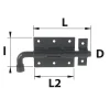 Verrou pistolet ø12 mm acier noir Afbat