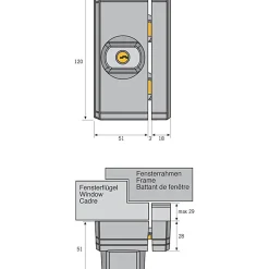 Verrou pour fenêtre/baie Abus acier blanc