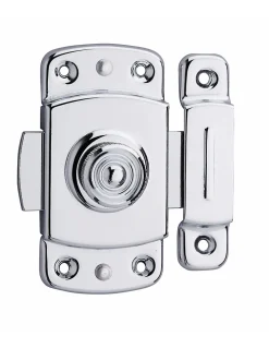 Verrou pour porte d'ameublement, 40mm, laiton chromé - THIRARD