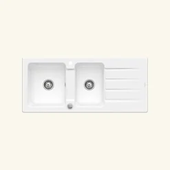 Vidage automatique 2 bacs CUIPD243 pour évier Villeroy & Boch ARCHITECTURA - Siphon gain de place
