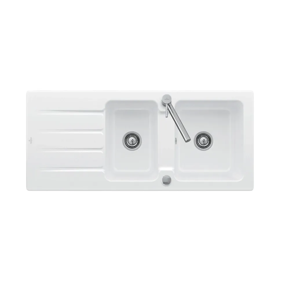 Vidage automatique 2 bacs CUIPD243 pour évier Villeroy & Boch ARCHITECTURA - Siphon gain de place