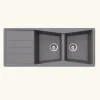Vidage automatique gain de place CUIPD316 pour évier 2 bacs - Siphon gain de place
