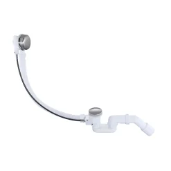 Vidage baignoire avec trop-plein - Bonde chrome - Flexible