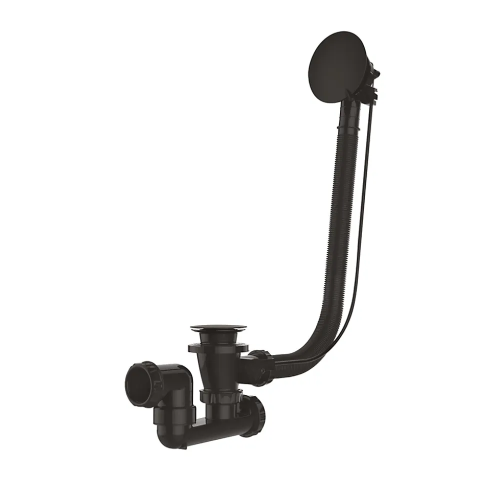 Vidage de baignoire automatique à câble sortie orientable à 360° Valentin finition noire