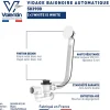 Vidage de baignoire automatique à câble sortie orientable à 360° Valentin finition blanche