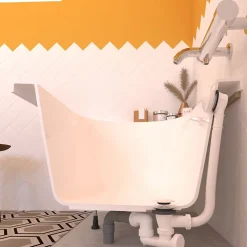 Vidage de baignoire automatique à câble sortie orientable à 360° Valentin finition blanche