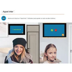 Vidéophone connecté wifi avec 4 écrans pour maison à plusieurs niveaux