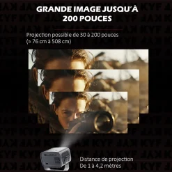 Vidéoprojecteur Android 13.0 FULL HD Design rétro pliable + Mini mur d'enceinte 20W bluetooth modulable 4-EN-1