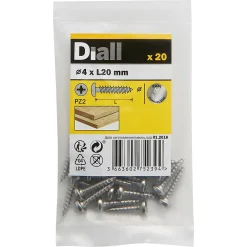 Vis à bois à tête cylindrique en acier inoxydable A4 pozidriv 4X20 mm - 20 pièces
