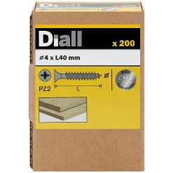 Vis à bois en acier inoxydable A2 pozidriv 4x40 mm - 200 pièces