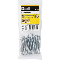 Vis à bois en acier inoxydable A2 pozidriv 5x50 mm - 20 pièces
