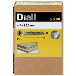 Vis à bois en acier inoxydable A2 pozidriv 4x20 mm - 200 pièces
