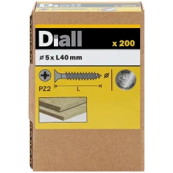 Vis à bois en acier inoxydable A2 pozidriv 5x40 mm - 200 pièces
