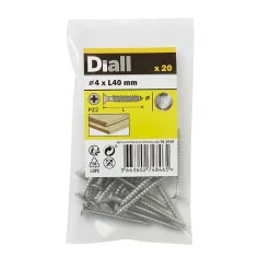 Vis à bois en acier inoxydable A2 pozidriv 4x40 mm - 20 pièces