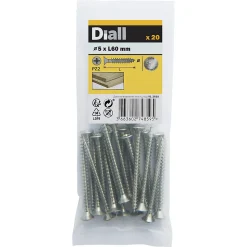 Vis à bois en acier inoxydable A2 pozidriv 5x60 mm - 20 pièces