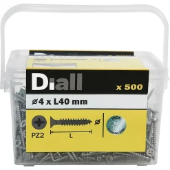 Vis à bois en acier inoxydable A2 pozidriv 4x40 mm - 500 pièces