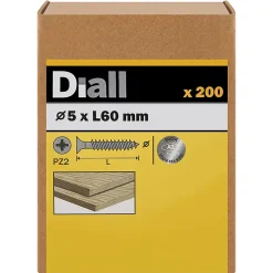 Vis à bois en acier inoxydable A2 pozidriv 5x60 mm - 200 pièces