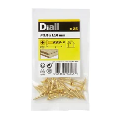 Vis à bois en laiton pozidriv 3.5x16 mm - 25 pièces