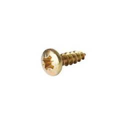 Vis à bois pozidriv à tête cylindrique zinguée jaune 6x20 mm - 100 pièces