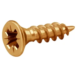 Vis à bois pozidriv tête fraisée zinguée jaune 2.5x10 mm - 100 pièces
