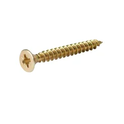 Vis à bois pozidriv tête fraisée zinguée jaune 5x50 mm - 100 pièces